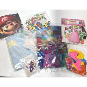 Super Mario Kids Birthday Party Celebration Decorations Banner Balloons Stickers